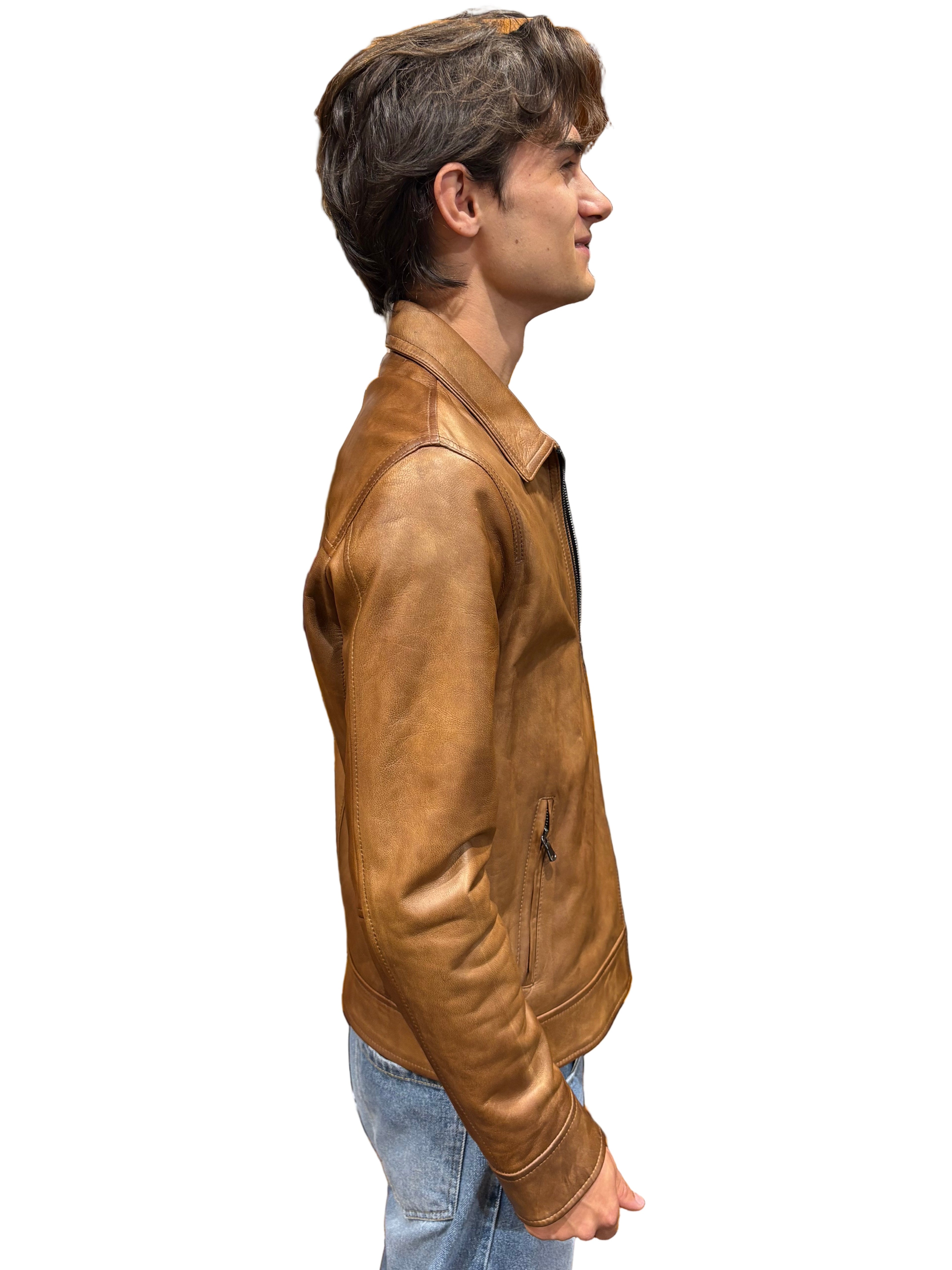 Giacca in pelle Pelletteria Allegrini CATANIA terra