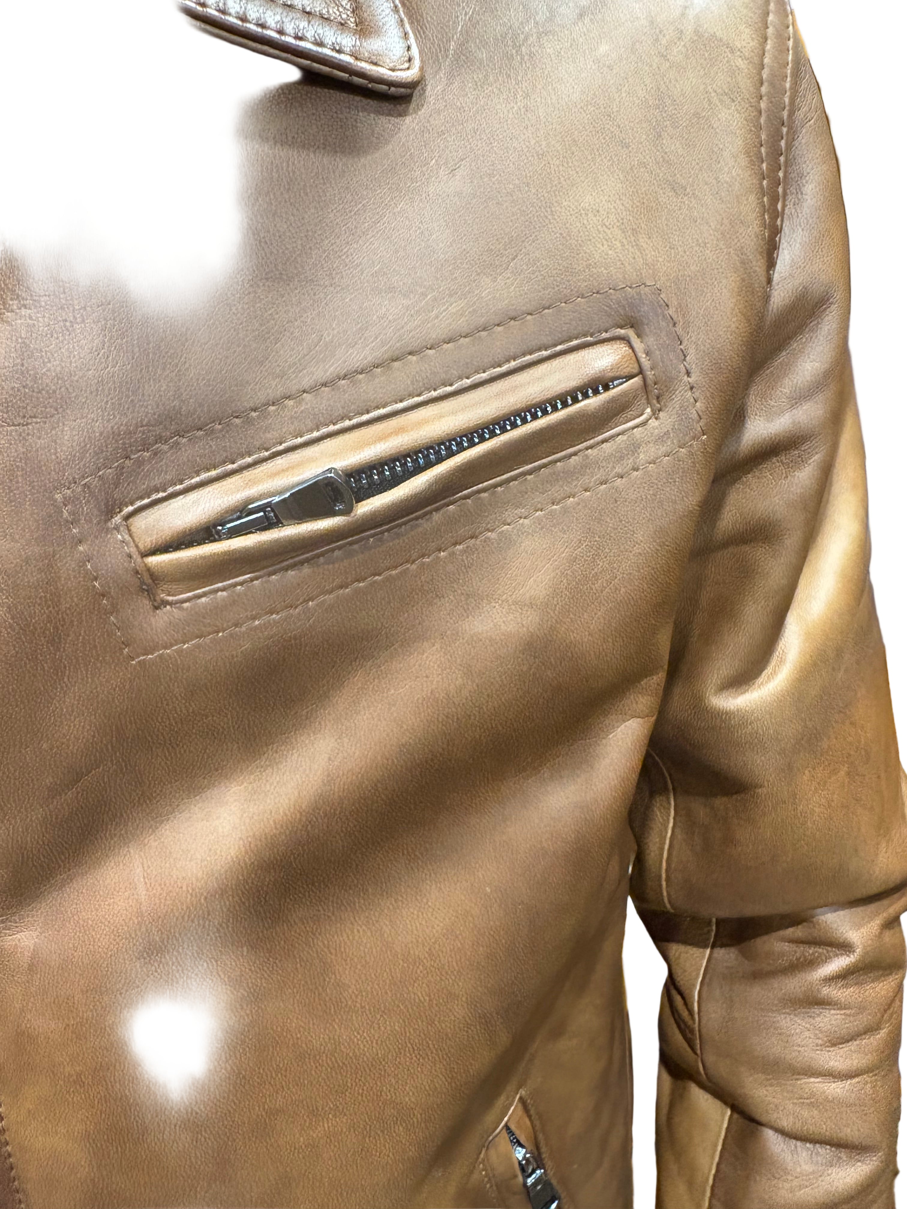 leather jacket leather goods allegrini pegaso grain leather
