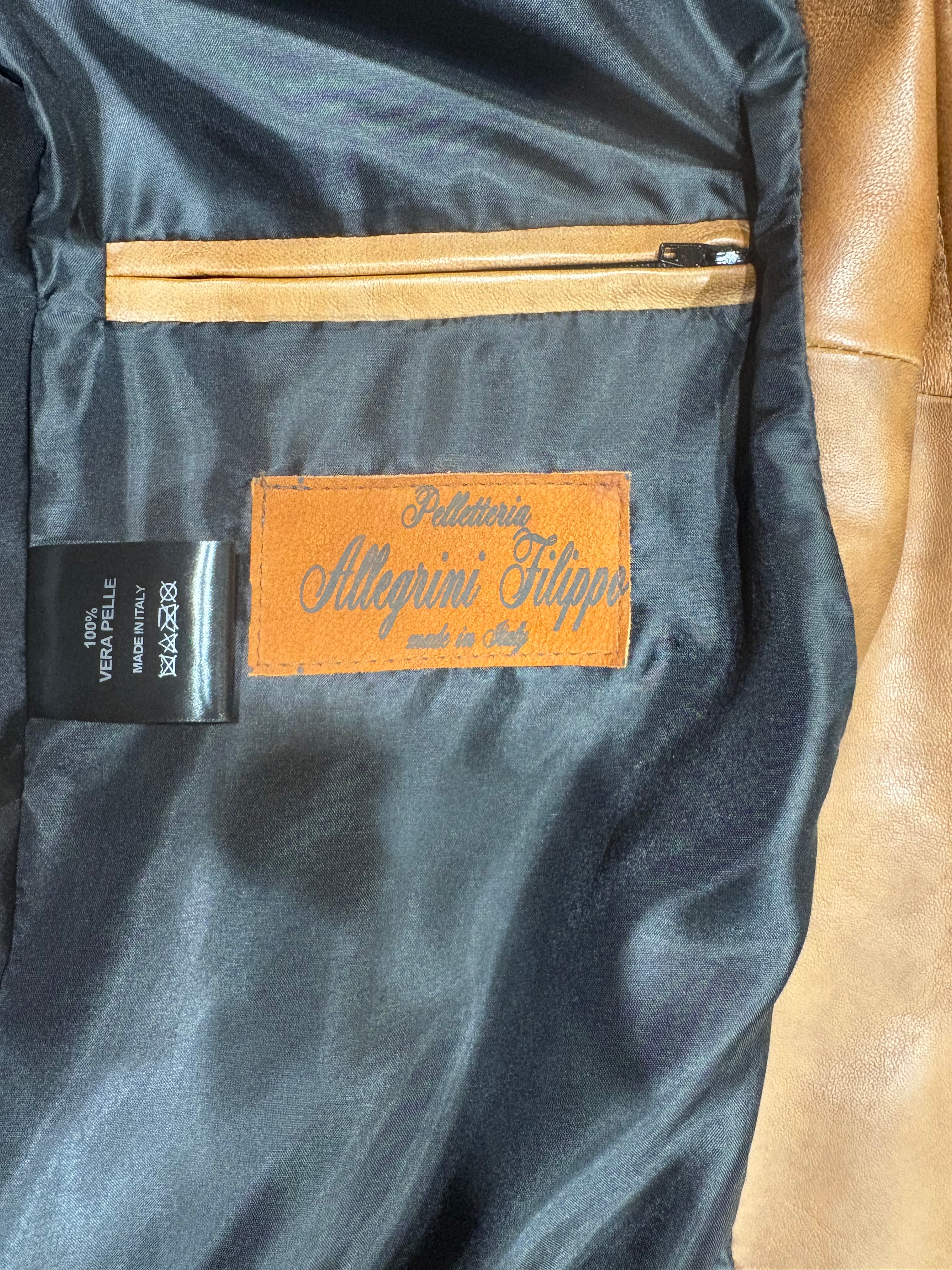 leather jacket leather goods allegrini pegaso grain leather