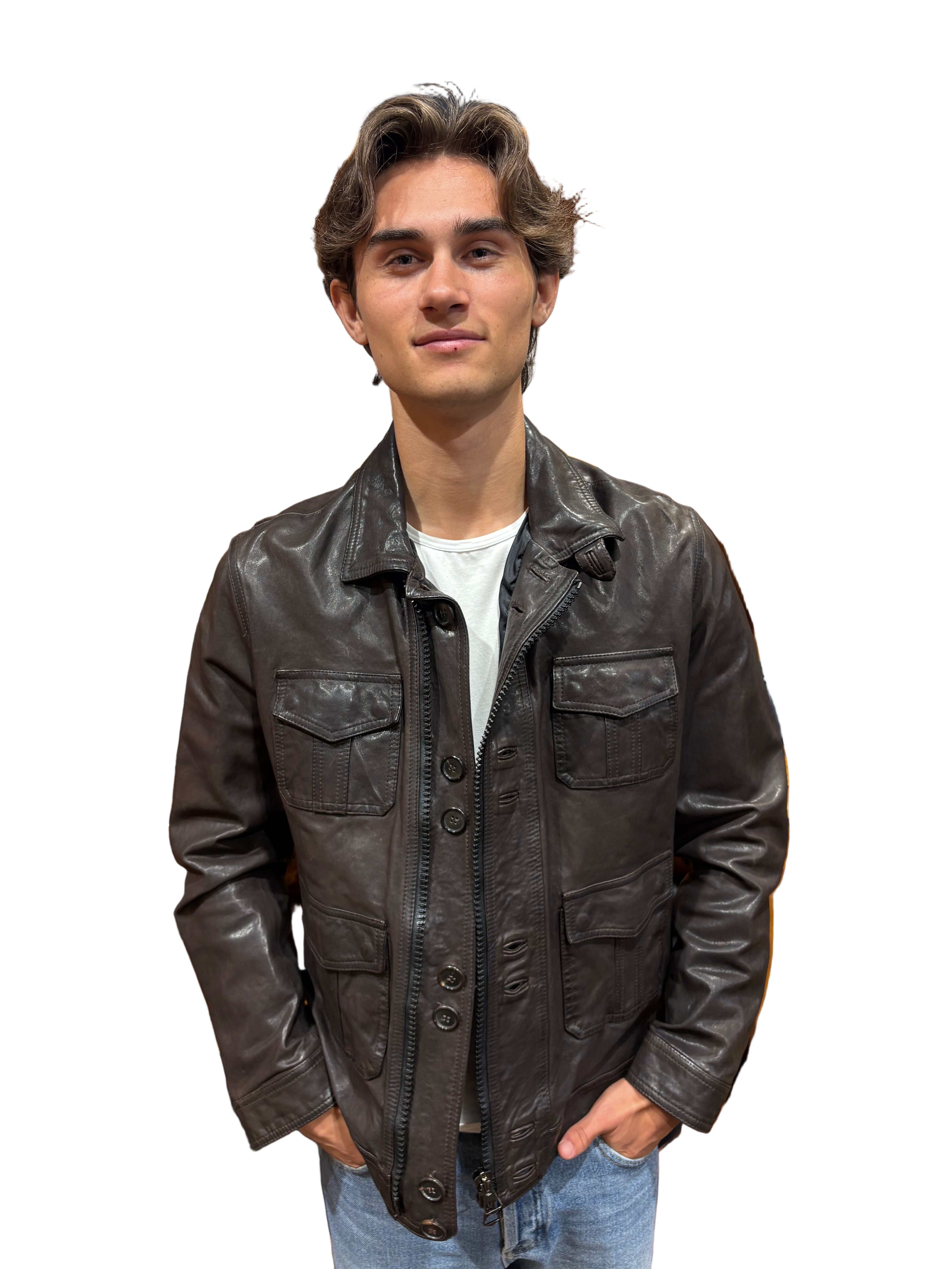 leather jacket leather goods allegrini garko nutella