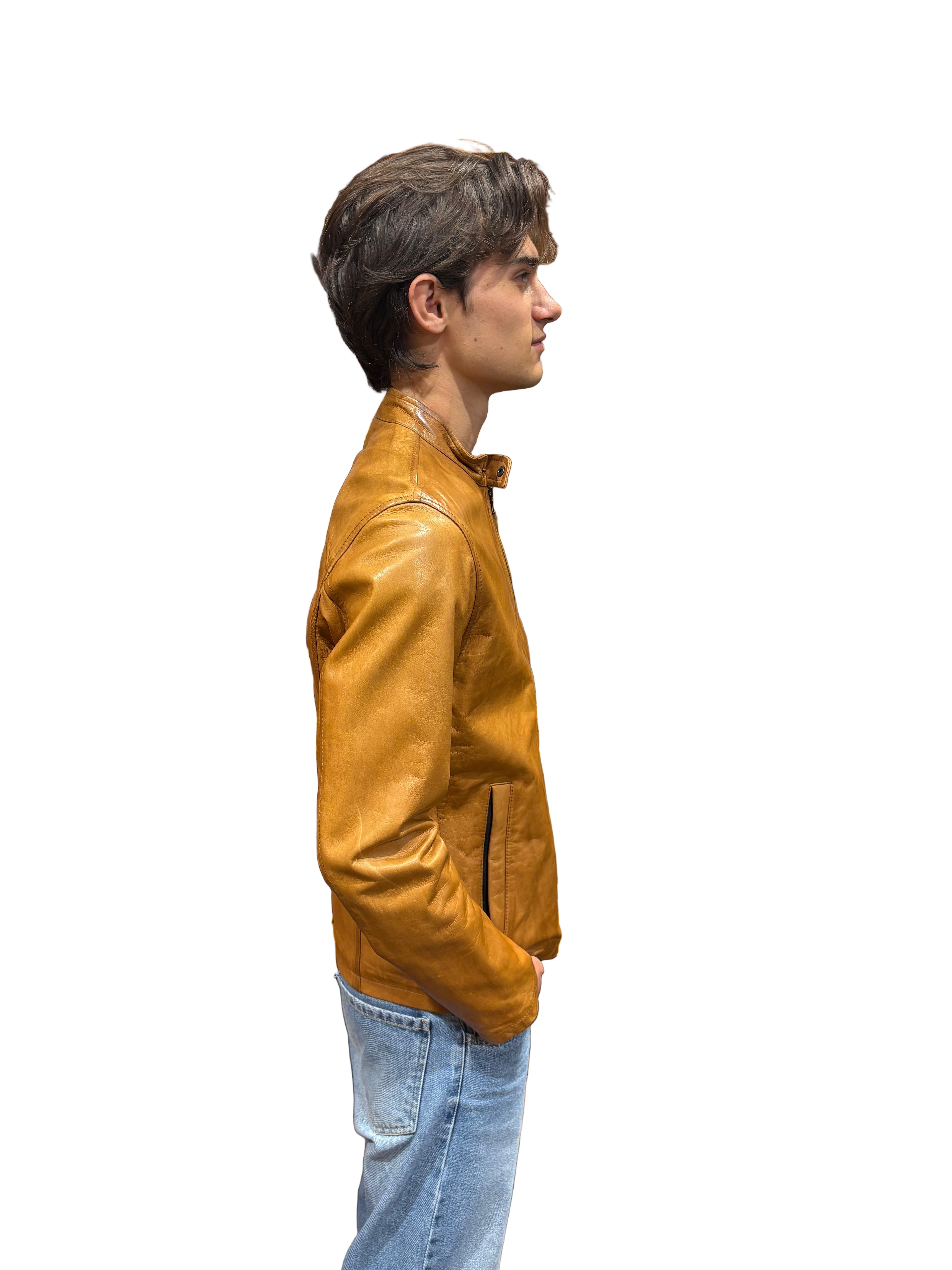 leather jacket leather goods allegrini pegaso grain leather
