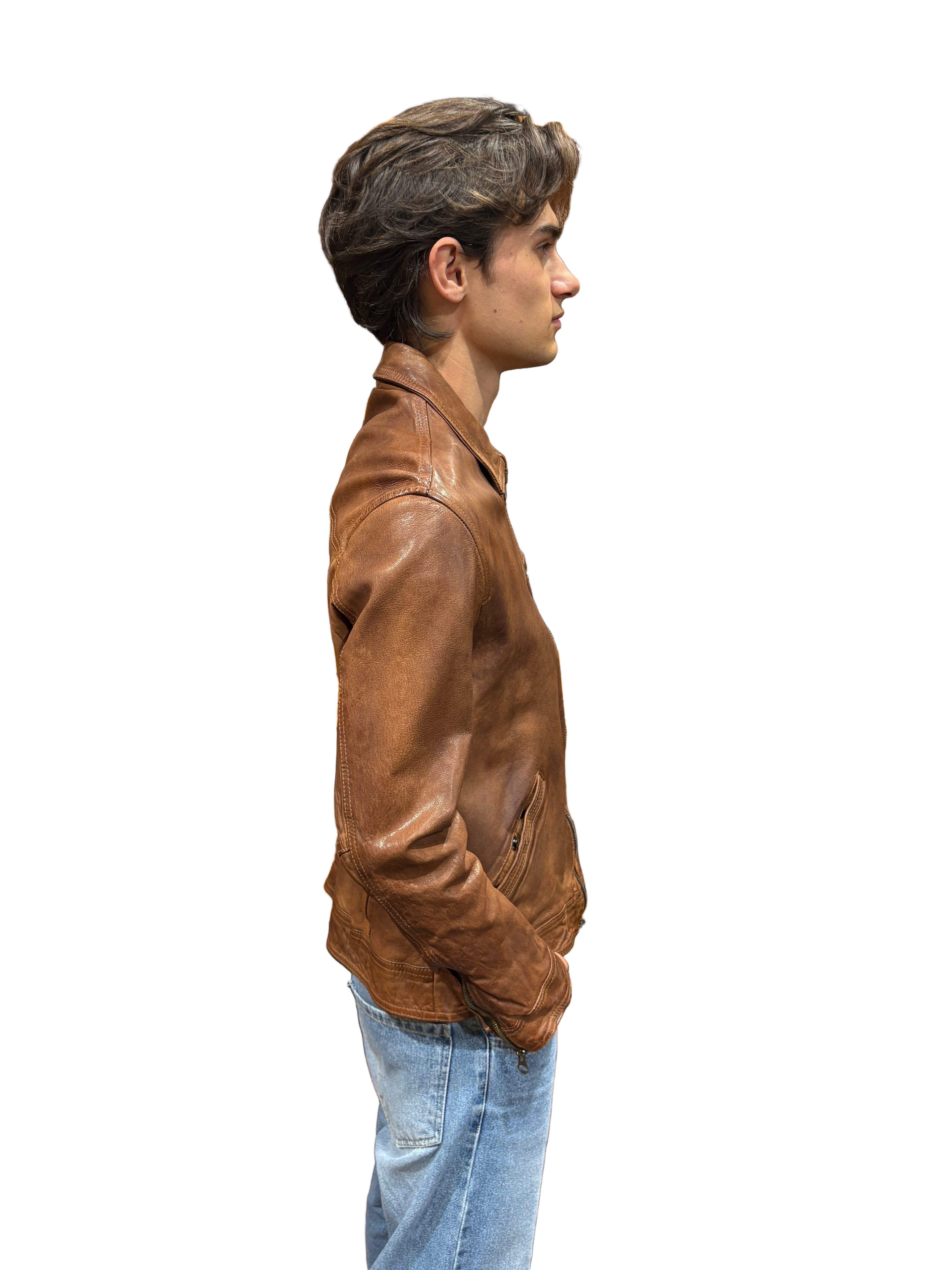 leather jacket leather goods allegrini pegaso grain leather