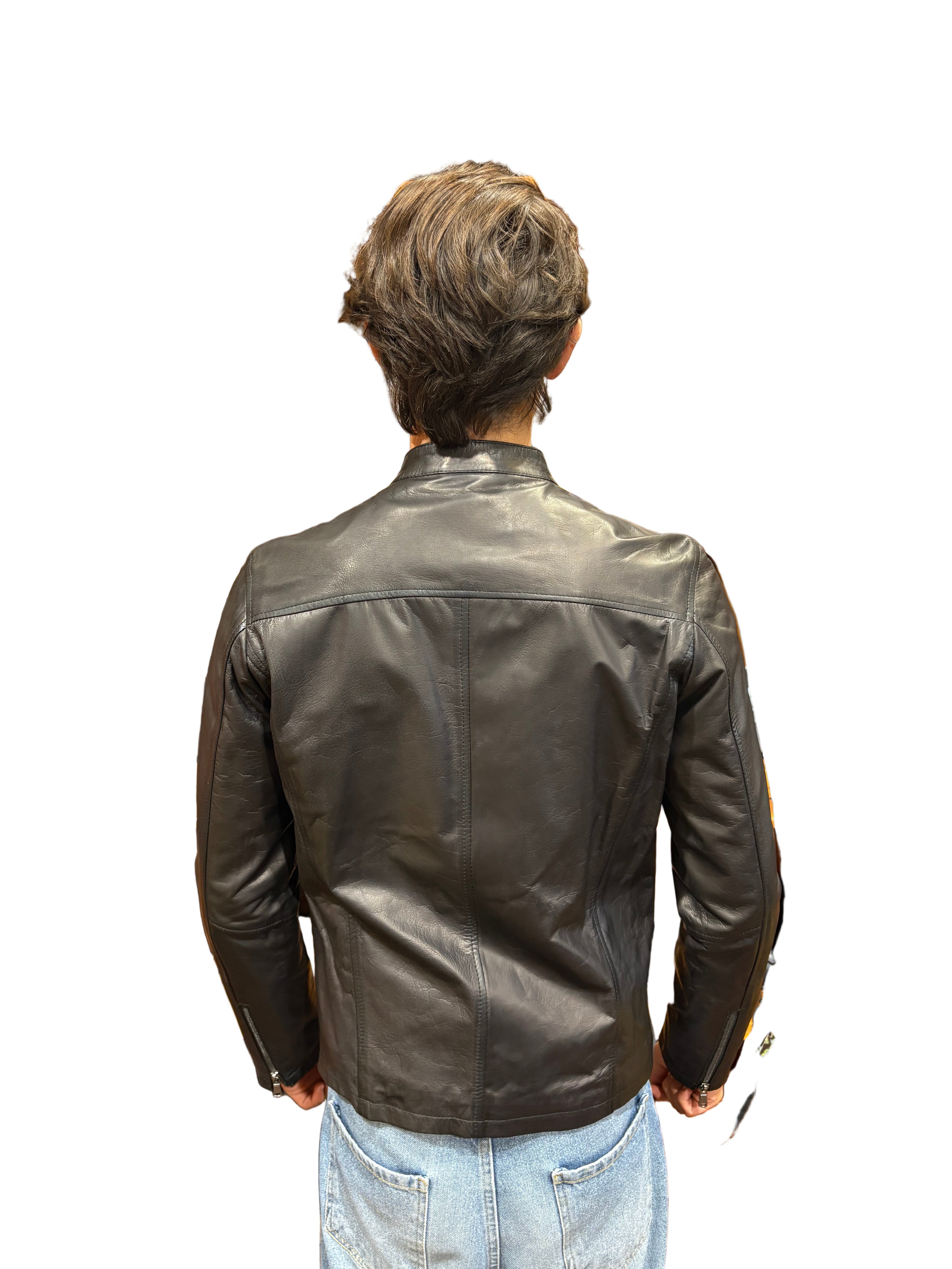leather jacket leather goods allegrini pegaso grain leather