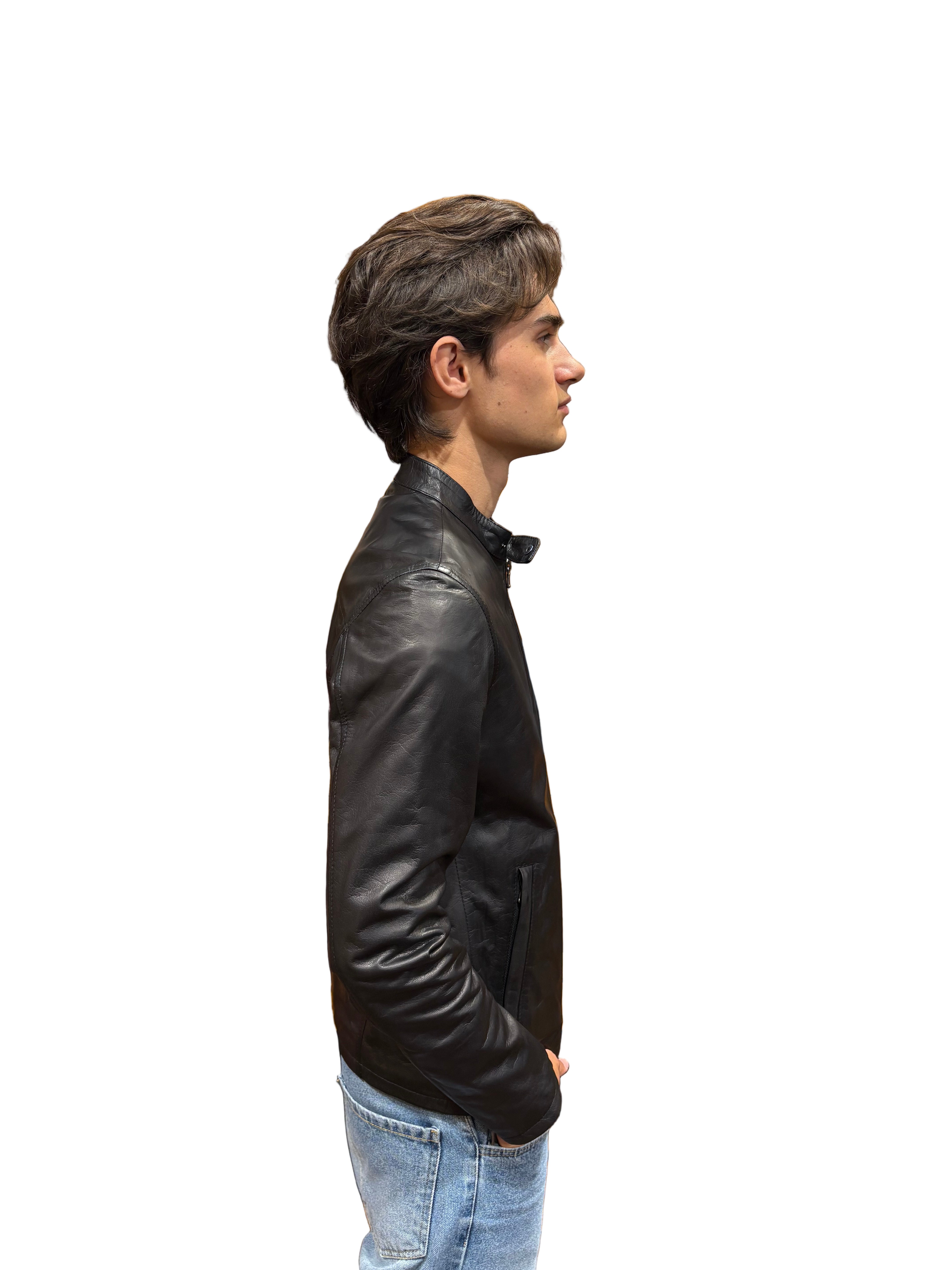 leather jacket leather goods allegrini pegaso grain leather
