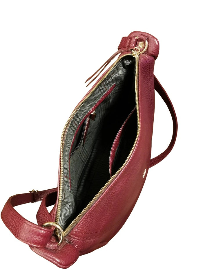 Borsa in pelle martellata Bruno Rossi ML25/G Bordeaux