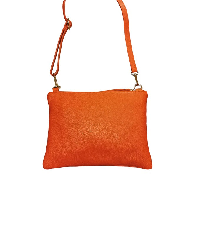 Pochette in pelle martellata Bruno Rossi ML226 Rosso