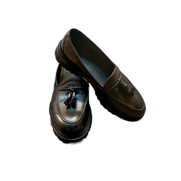 Mocassino donna in pelle c/nappine Pelletteria Allegrini NUMANA Nero