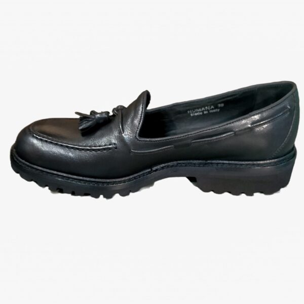 Mocassino donna in pelle c/nappine Pelletteria Allegrini NUMANA Nero