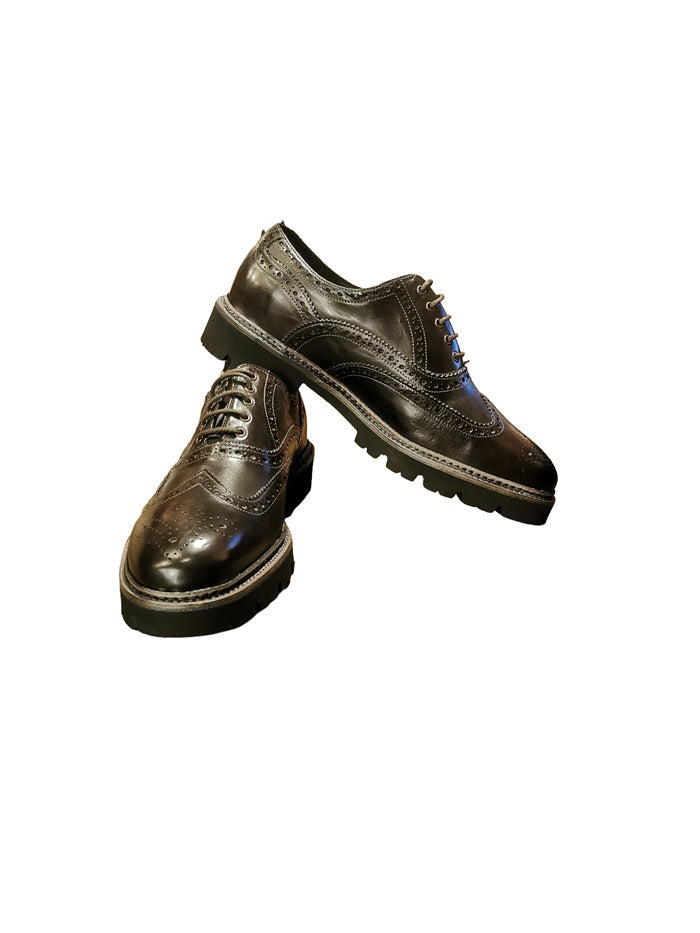 Scarpa da uomo in pelle Pelletteria Allegrini PRESTON Marrone scuro