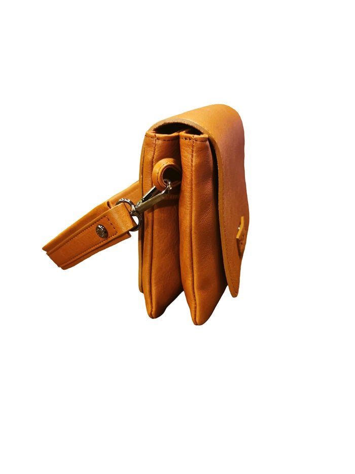 Small Leather Bag Bruno Rossi R219 Brandy