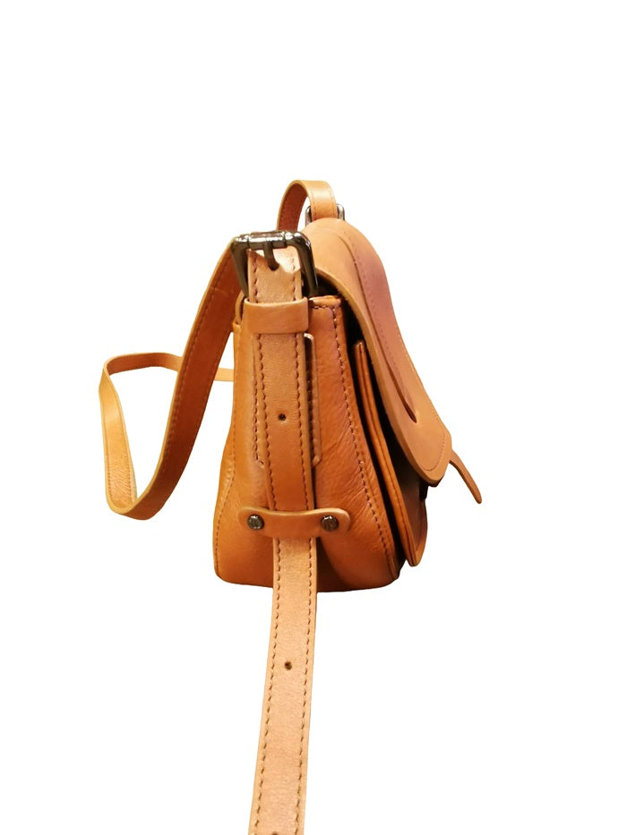 Small Leather Bag Bruno Rossi R317 Brandy