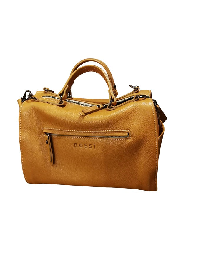 Borsa con manici in pelle tamponata Bruno Rossi R343/M Biscotto