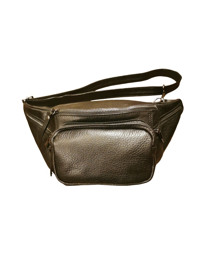 Marsupio grande in pelle Bruno Rossi RH42 Nero