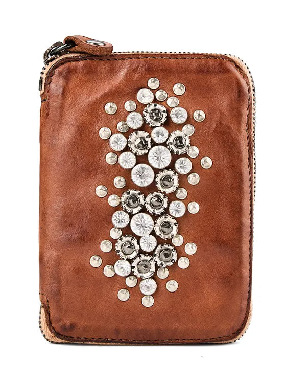 Studded wallet Bella di notte Campomaggi C002060ND-X0038 Cognac