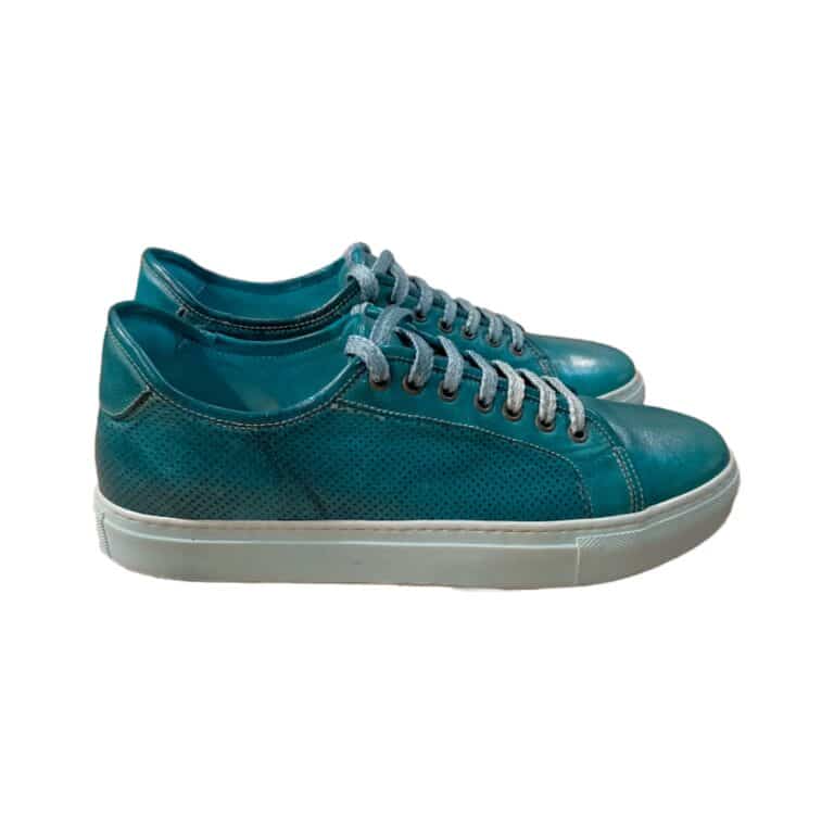 Sneakers bassa da uomo in pelle pelletteria allegrini z841 jeans