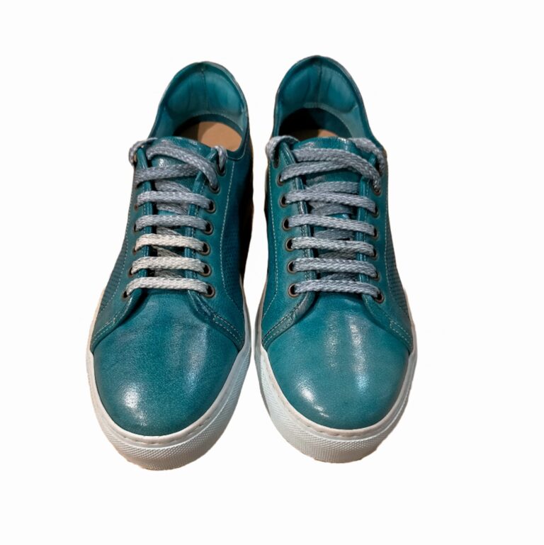 Sneakers bassa da uomo in pelle pelletteria allegrini z841 jeans