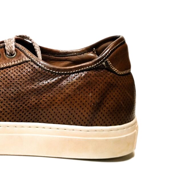Sneakers bassa da uomo in pelle pelletteria allegrini z841 marrone