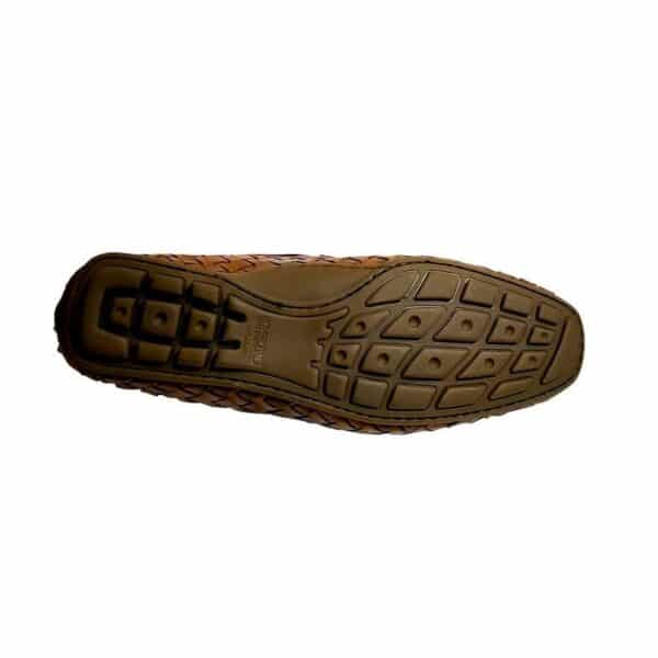 Mocassino intrecciato da uomo in pelle pelletteria allegrini a748 cerro