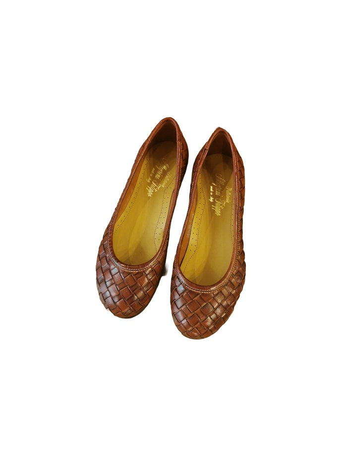 Braided Leather Ballerina Pelletteria Allegrini Filippo B940 Coker