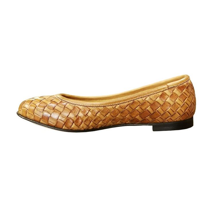 Ballerina in pelle intrecciata Pelletteria Allegrini Filippo B940 Mogano