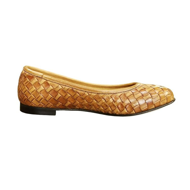 Ballerina in pelle intrecciata Pelletteria Allegrini Filippo B940 Mogano - Pelletteria Allegrini