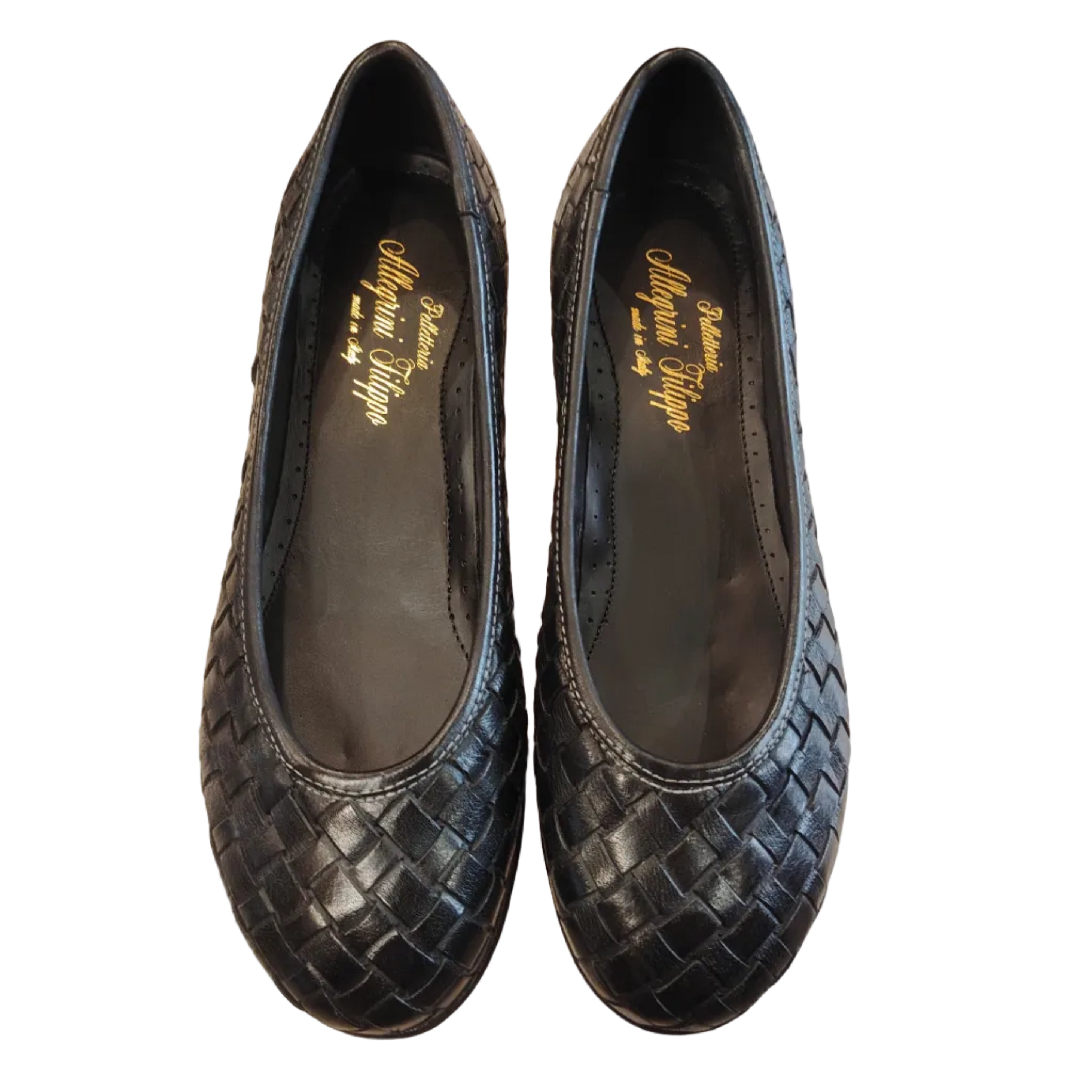 Ballerina in pelle intrecciata Pelletteria Allegrini Filippo B940 Nero