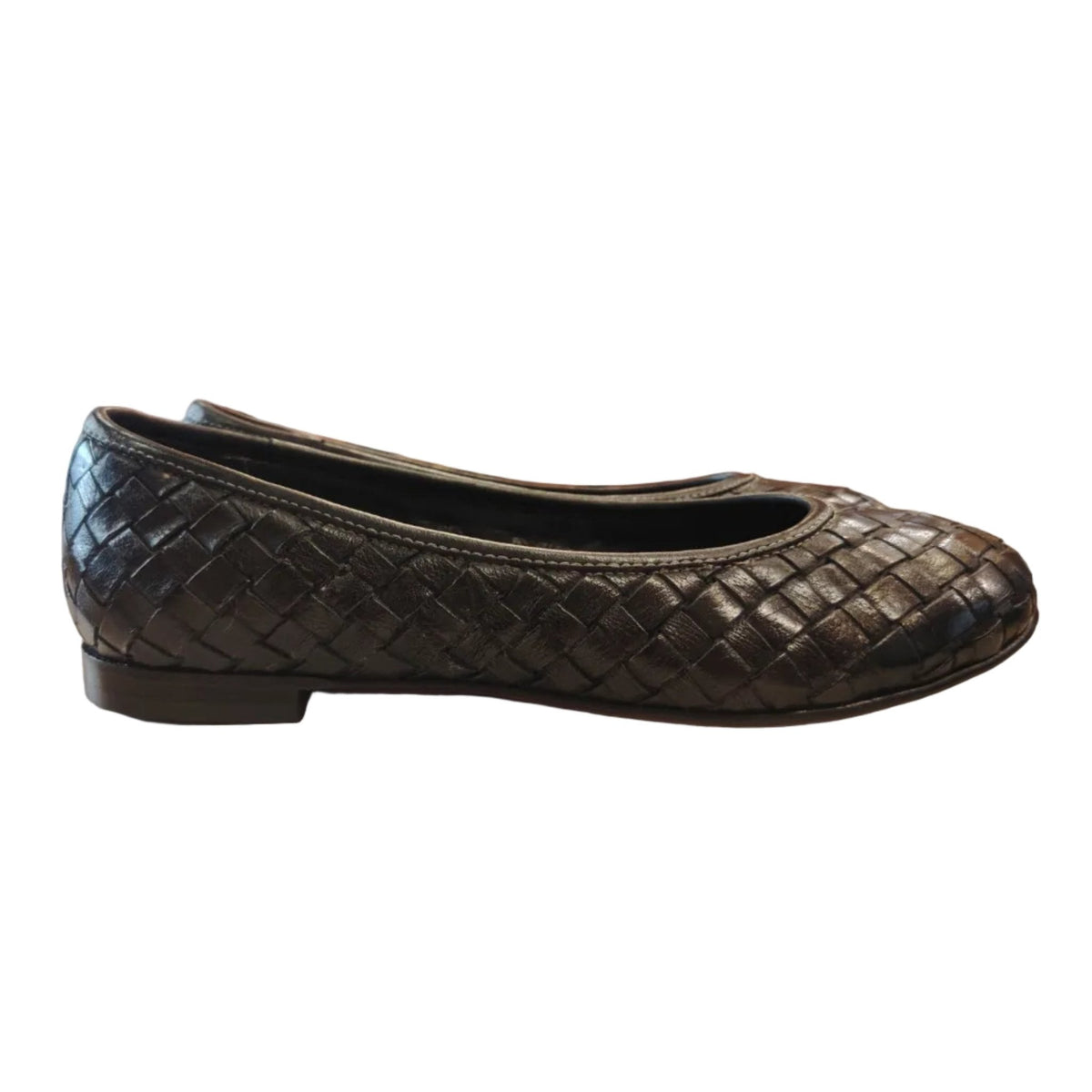 Ballerina in pelle intrecciata Pelletteria Allegrini Filippo B940 Nero - Pelletteria Allegrini