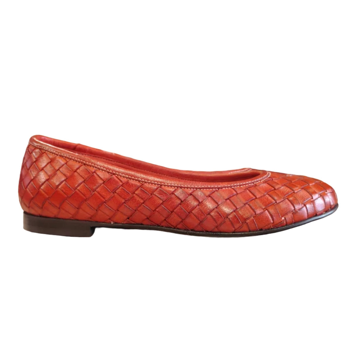 Ballerina in pelle intrecciata Pelletteria Allegrini Filippo B940 Porpora - Pelletteria Allegrini