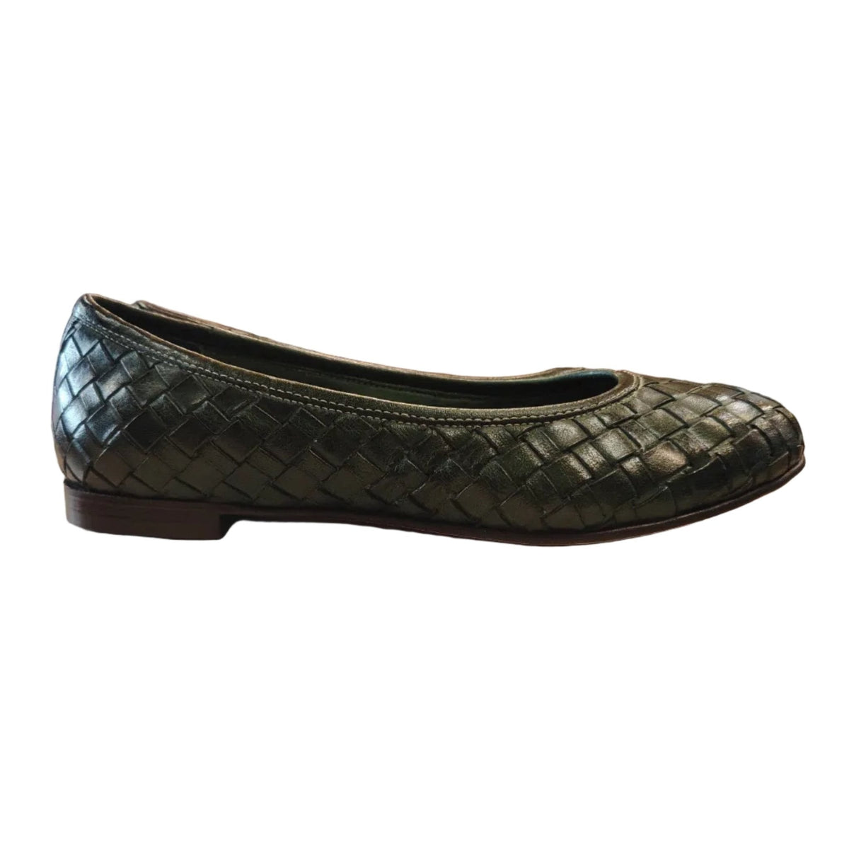 Ballerina in pelle intrecciata Pelletteria Allegrini Filippo B940 Verde - Pelletteria Allegrini