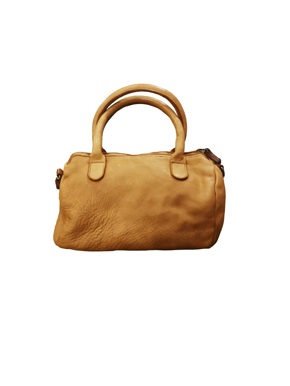 Bauletto in pelle con manici e tracolla Pelletteria Allegrini Filippo 1663 Cognac
