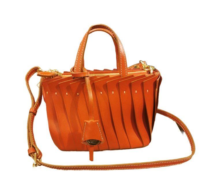 Leather Satchel Opera Boldrini Opera 07388 Red