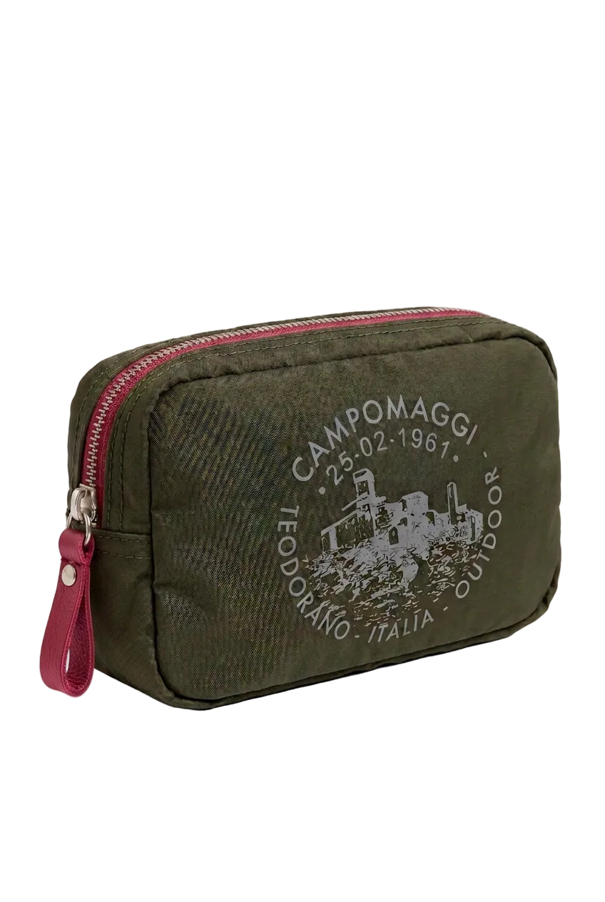 Beauty tessuto Vela Campomaggi C041710ND X2772 VERDE MILITARE/FUCSHIA