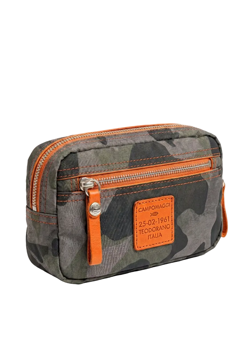 Beauty tessuto Vela CAMOUFLAGE Campomaggi C041710ND X2632 arancio