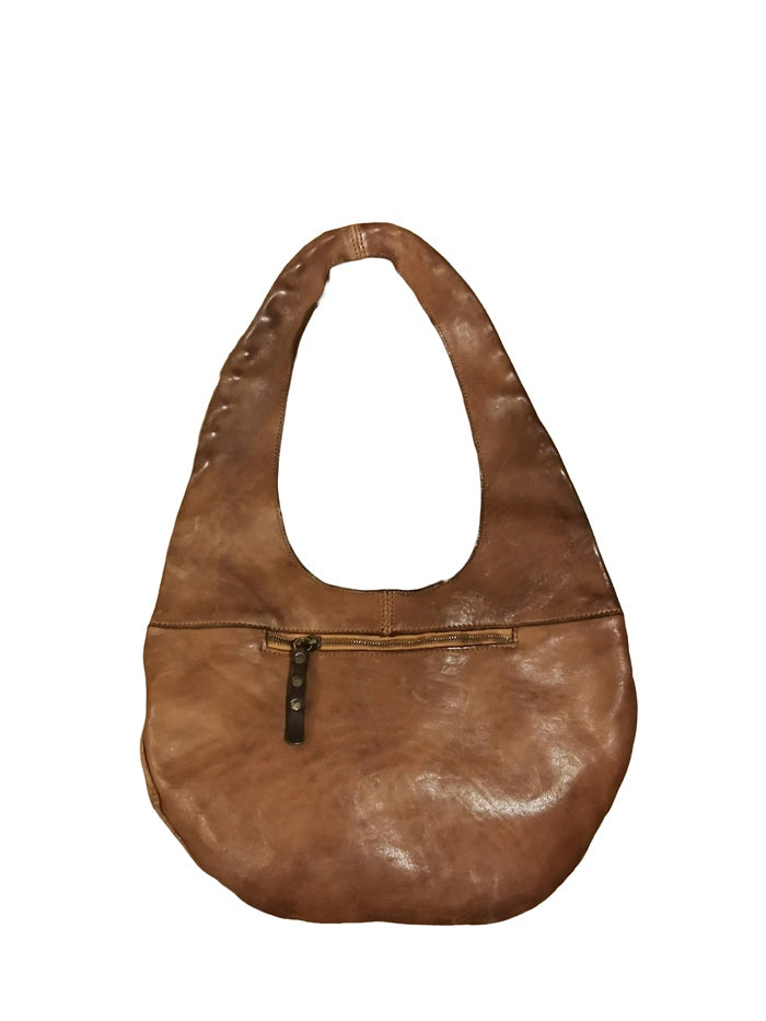 Borsa a mezza luna in pelle Pelletteria Allegrini Filippo 1636 Bruciato