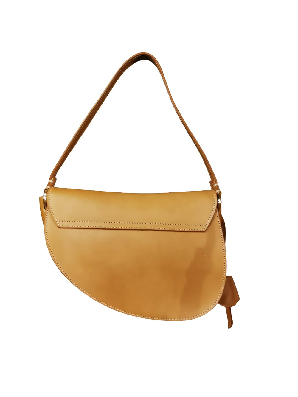Leather saddle bag with double shoulder strap Boldrini 07321 Natural