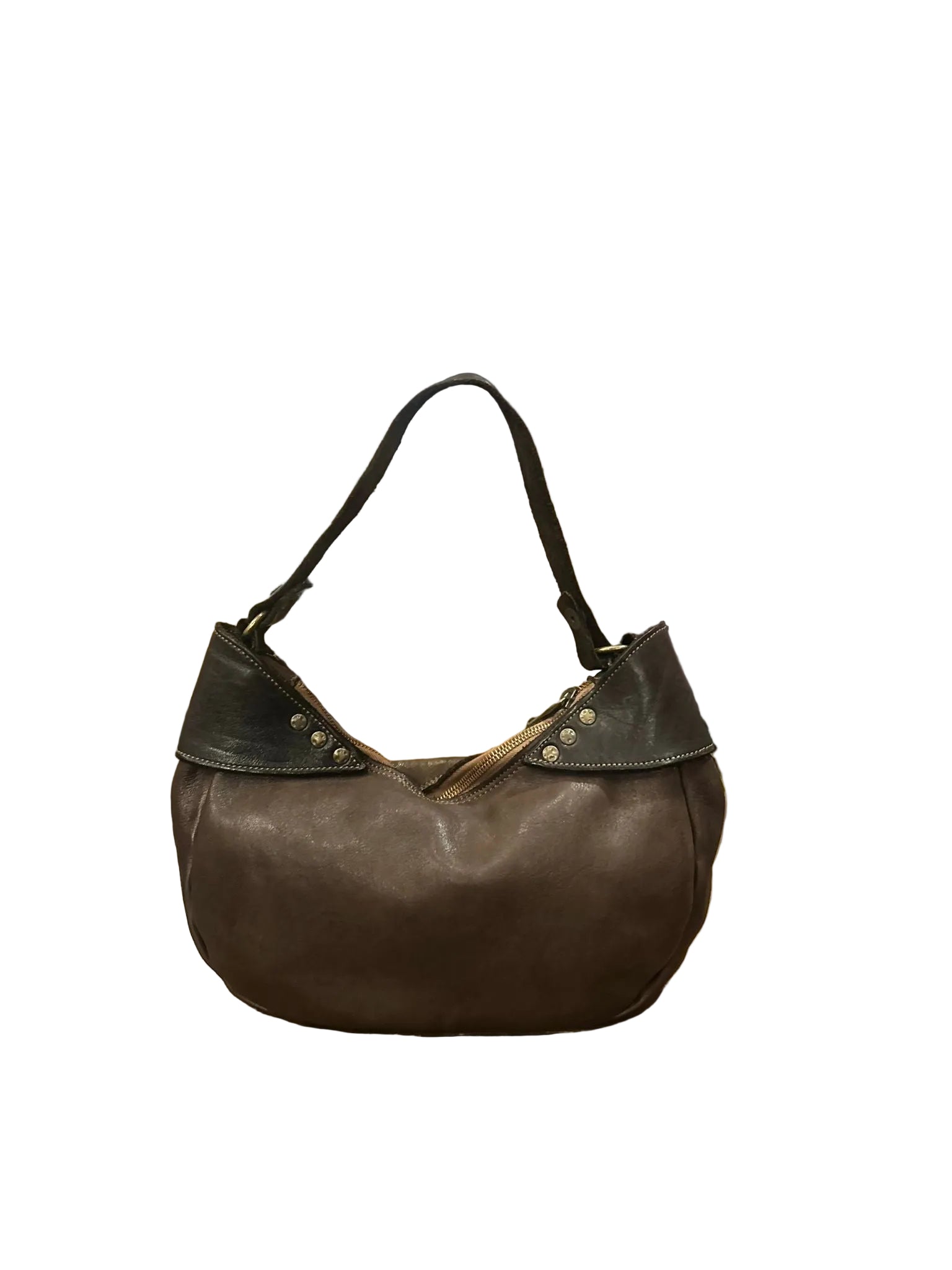 Borsa a spalla con tracolla in pelle Pelletteria Allegrini Filippo 1642 testa di moro