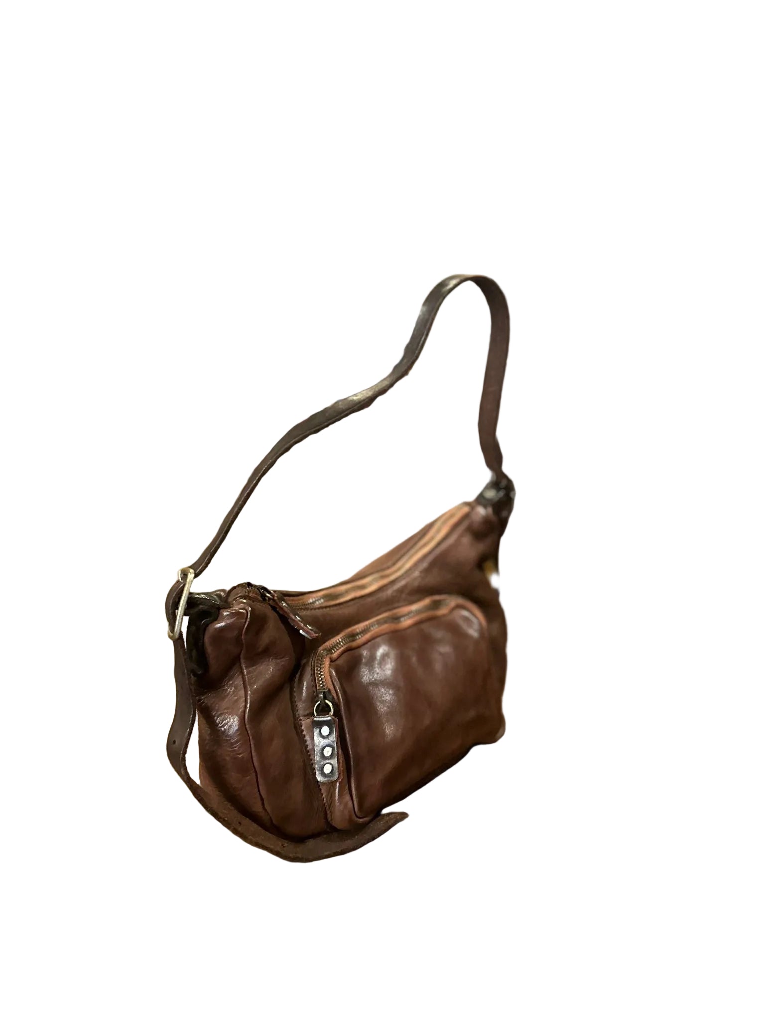 Borsa a spalla con tracolla in pelle Pelletteria Allegrini Filippo 1644 Bruciato