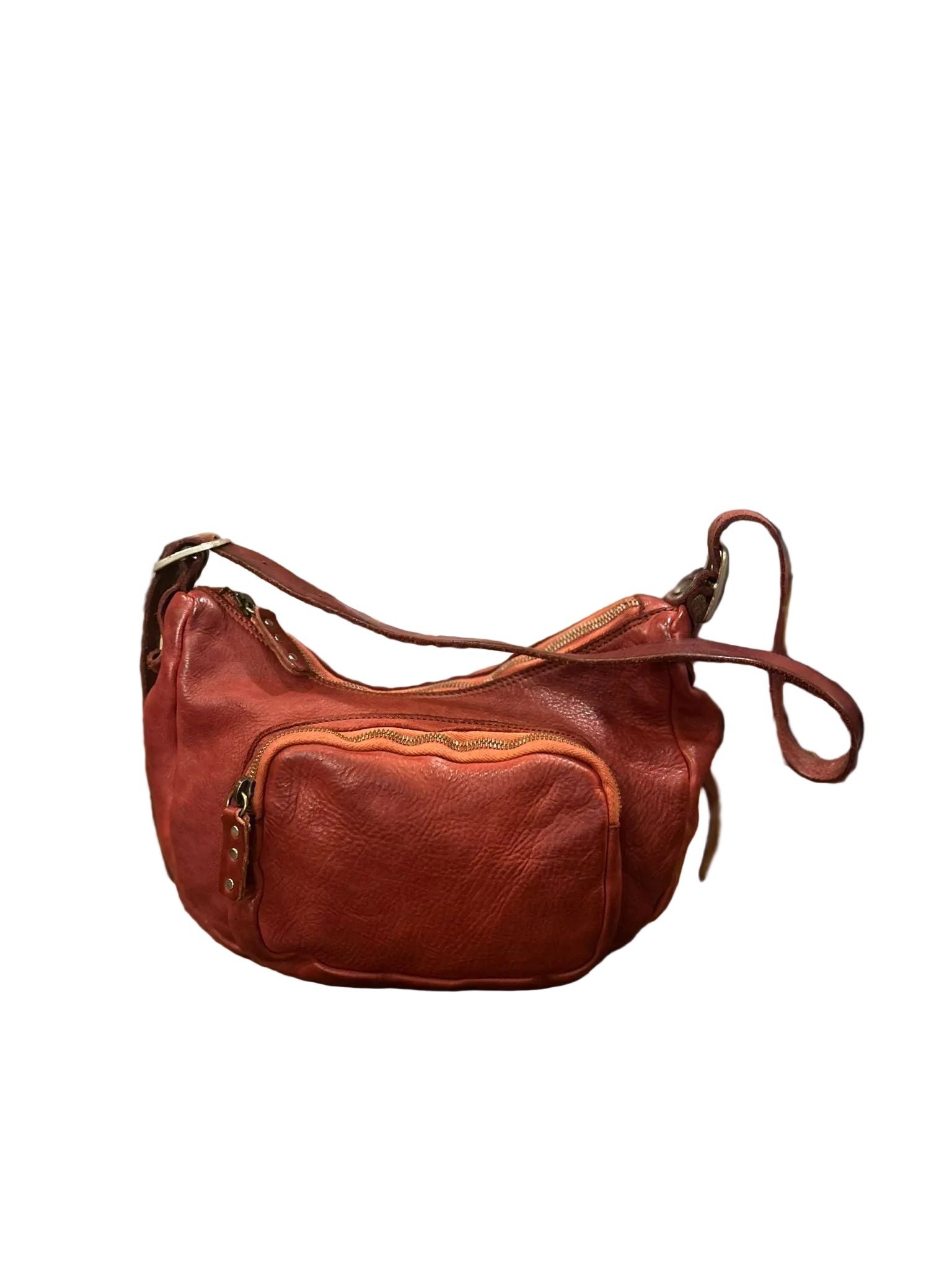 Borsa a spalla con tracolla in pelle Pelletteria Allegrini Filippo 1644 Rubino