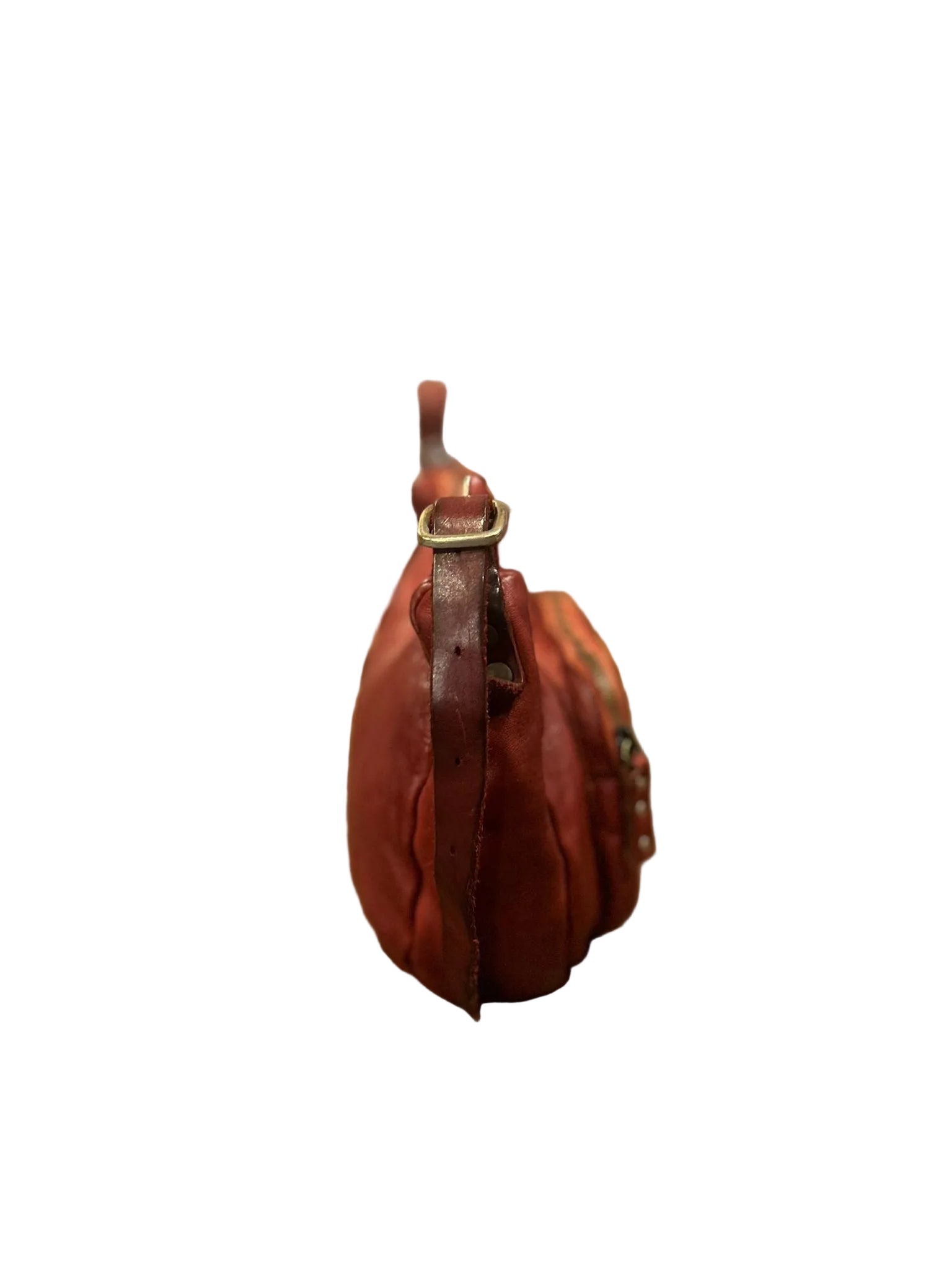 Leather shoulder bag with shoulder strap Pelletteria Allegrini Filippo 1644 Ruby