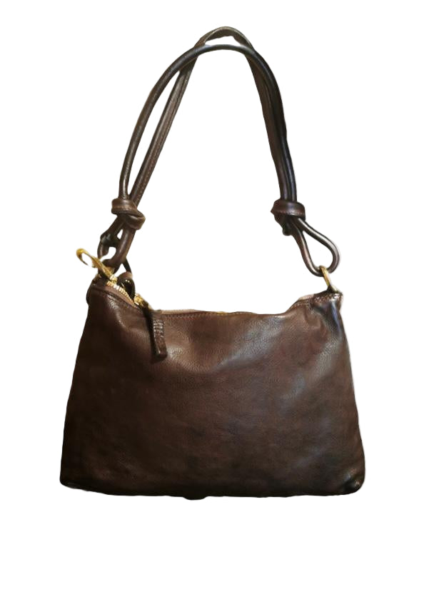 Borsa a tracolla in pelle Campomaggi C040590ND X0001 testa di moro