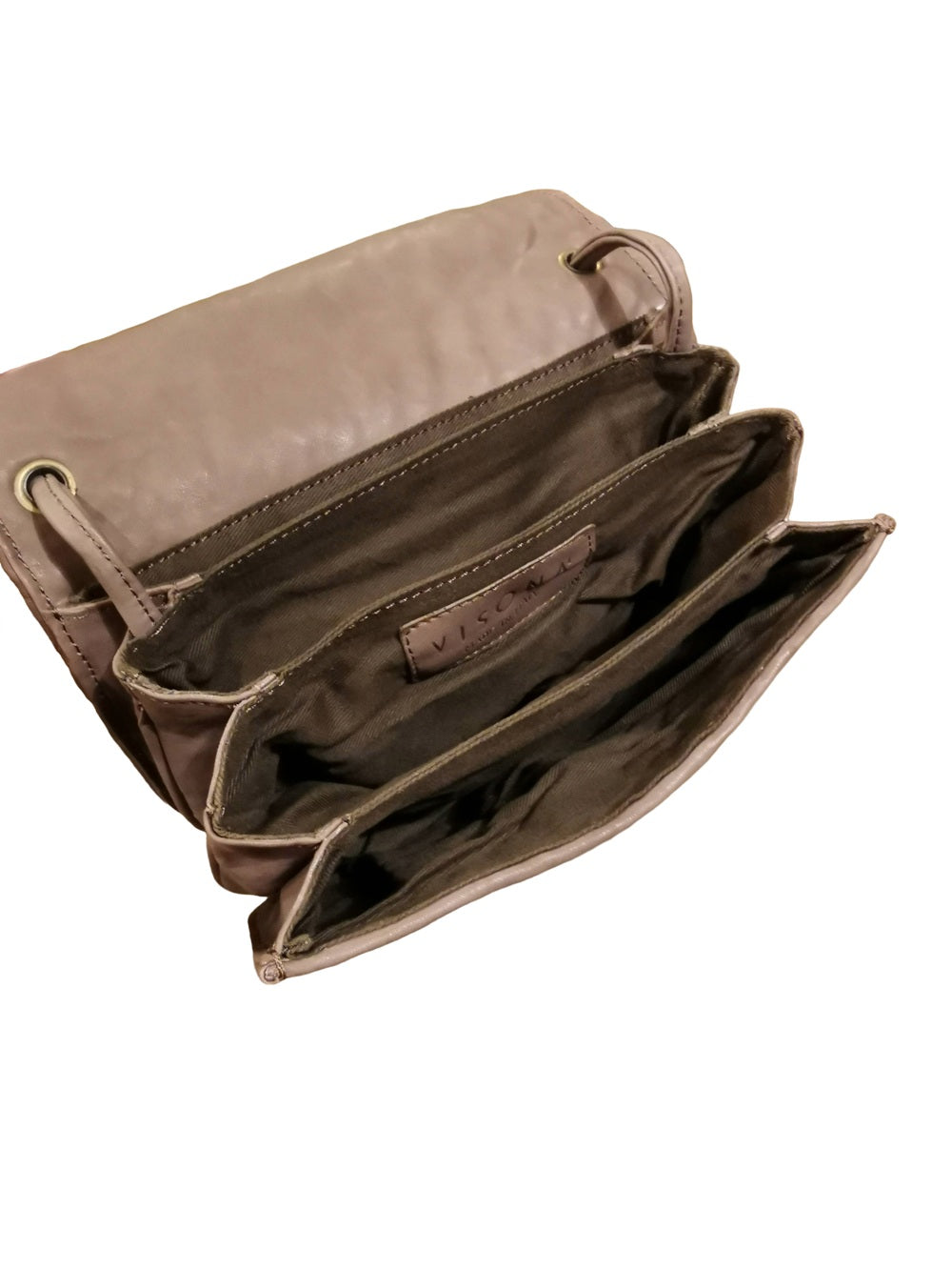 Woven Leather Shoulder Bag Visonà ESMERALDA 20315 Dark Brown