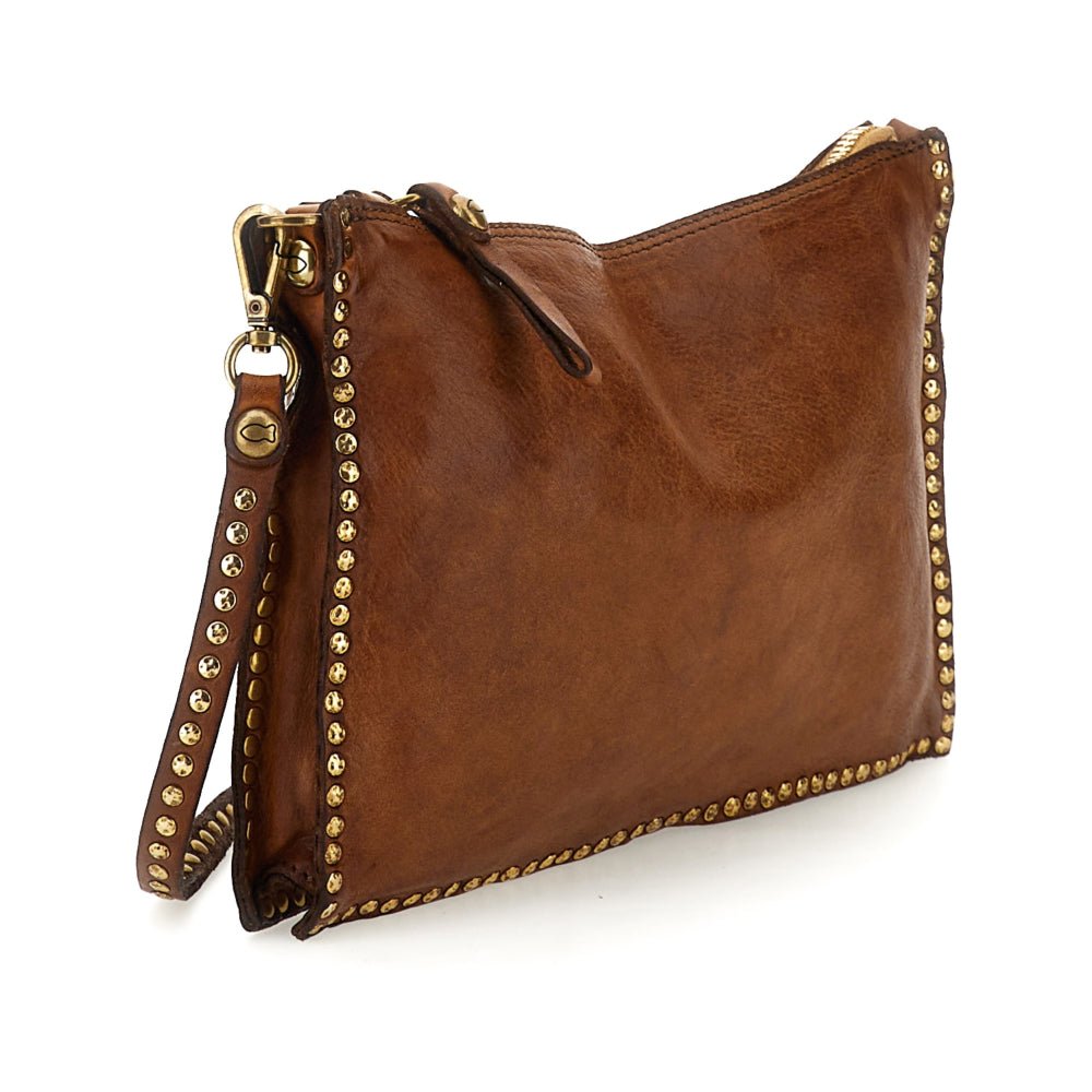 Borsa bustina "EVA" linea KURA Campomaggi C031070ND - X0007 Cognac - Pelletteria Allegrini