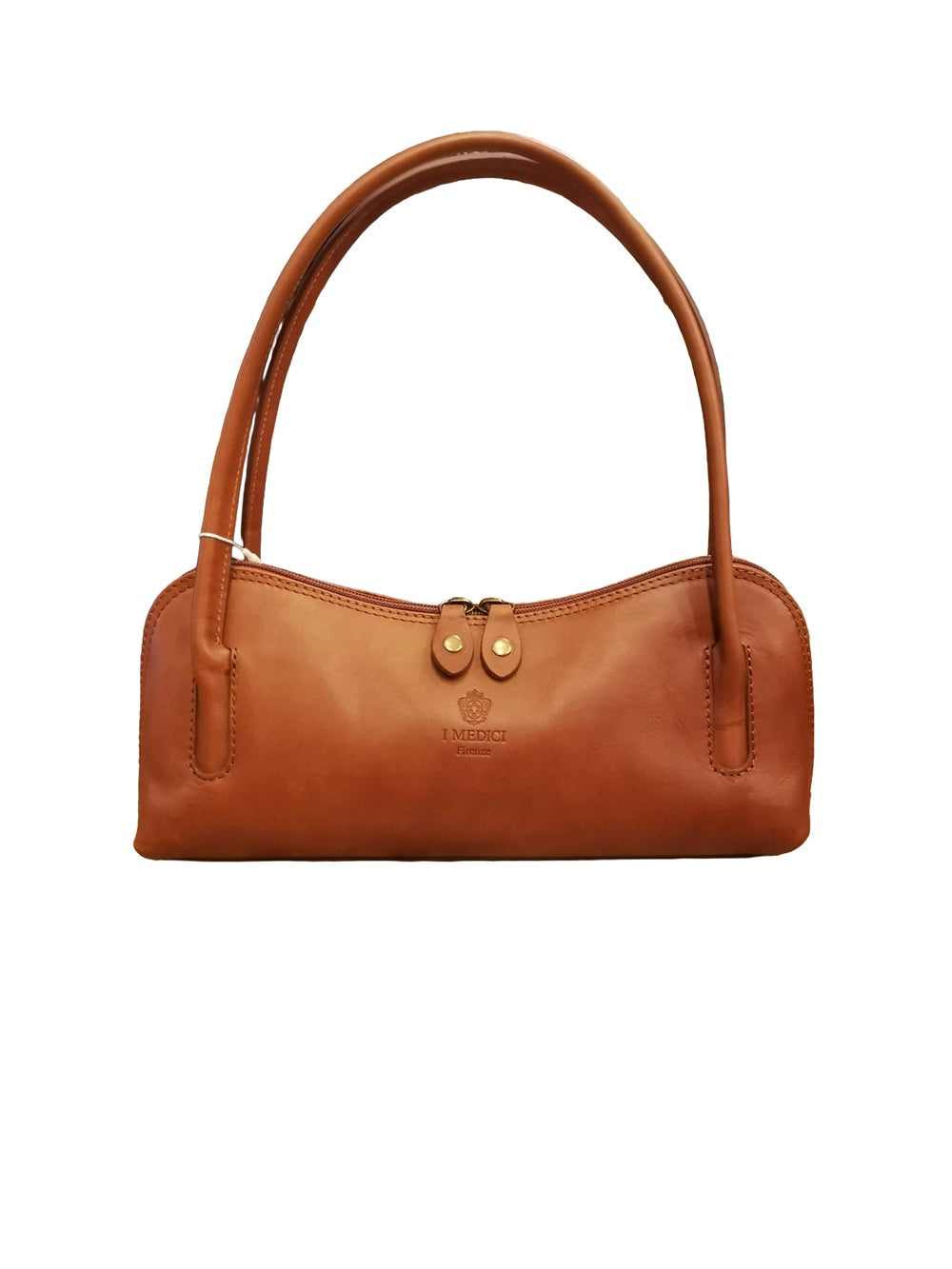 Borsa di piccole dimensioni, dalle linee curve. Si presenta con due manici fissi. Made in Italy