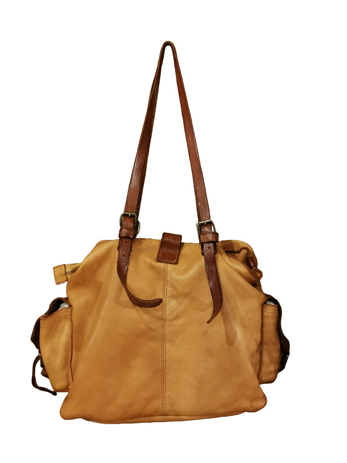 Borsa con doppi manici in pelle Pelletteria Allegrini Filippo 1573 Cognac