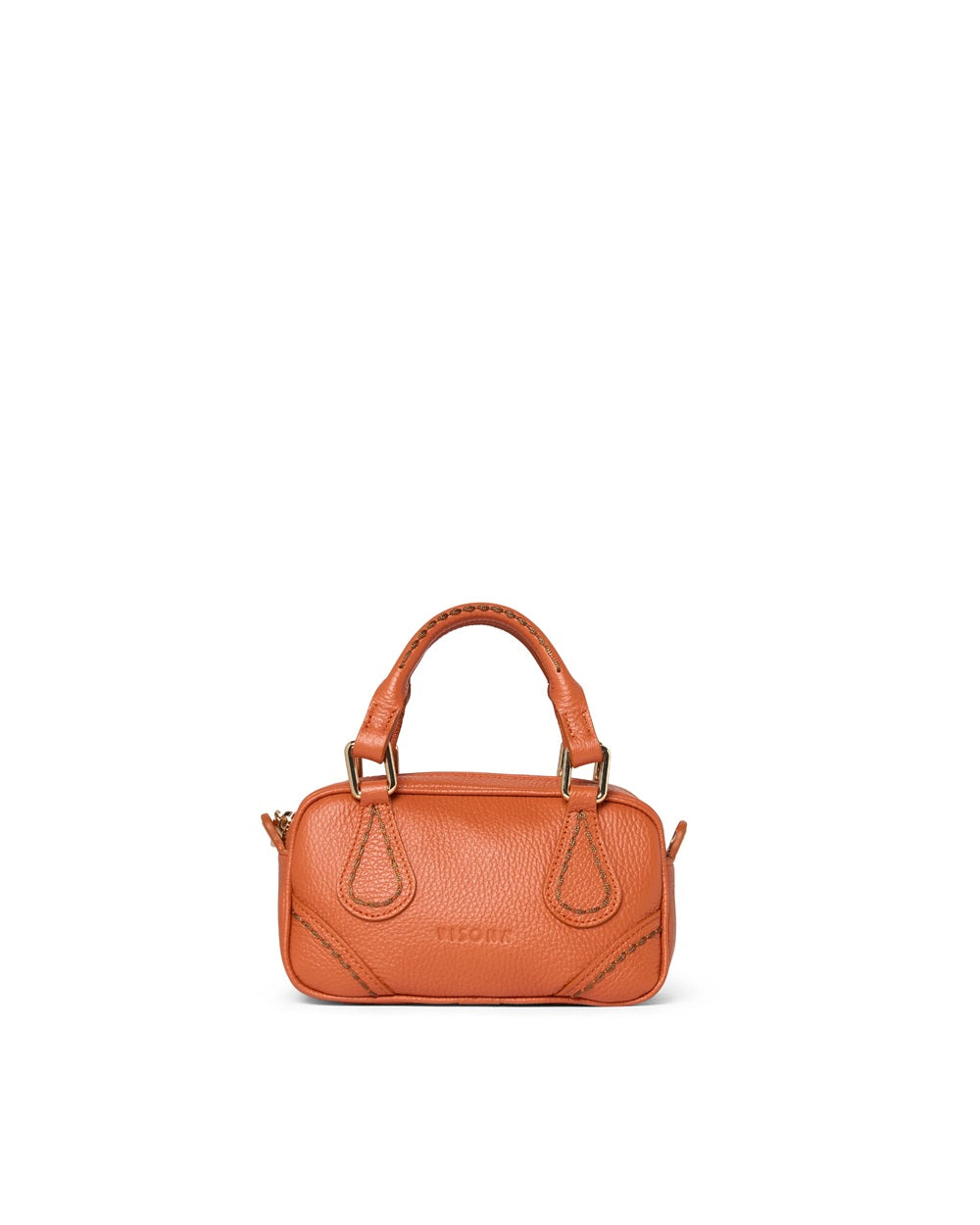Leather Shoulder Bag with Handles BOSTON 25120 Papaya