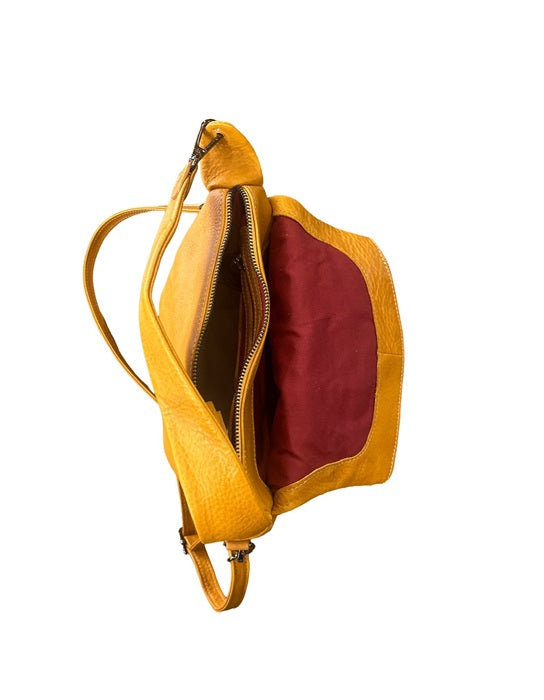 Borsa con tracolla in pelle Bruno Rossi R76/P Ocra