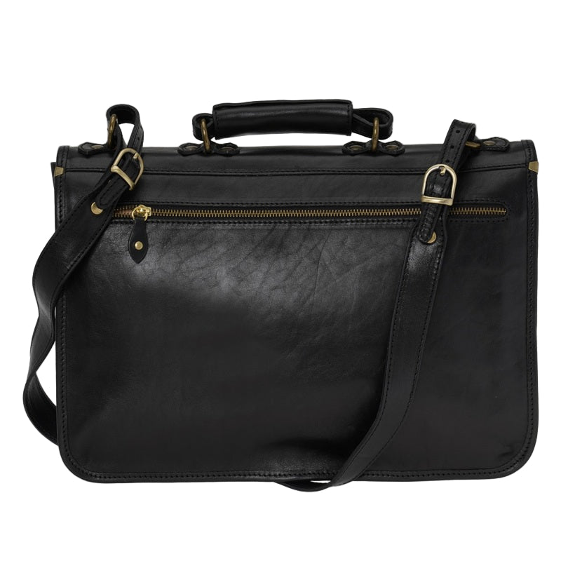 Borsa da lavoro grande in pelle I Medici 63/4000 nero