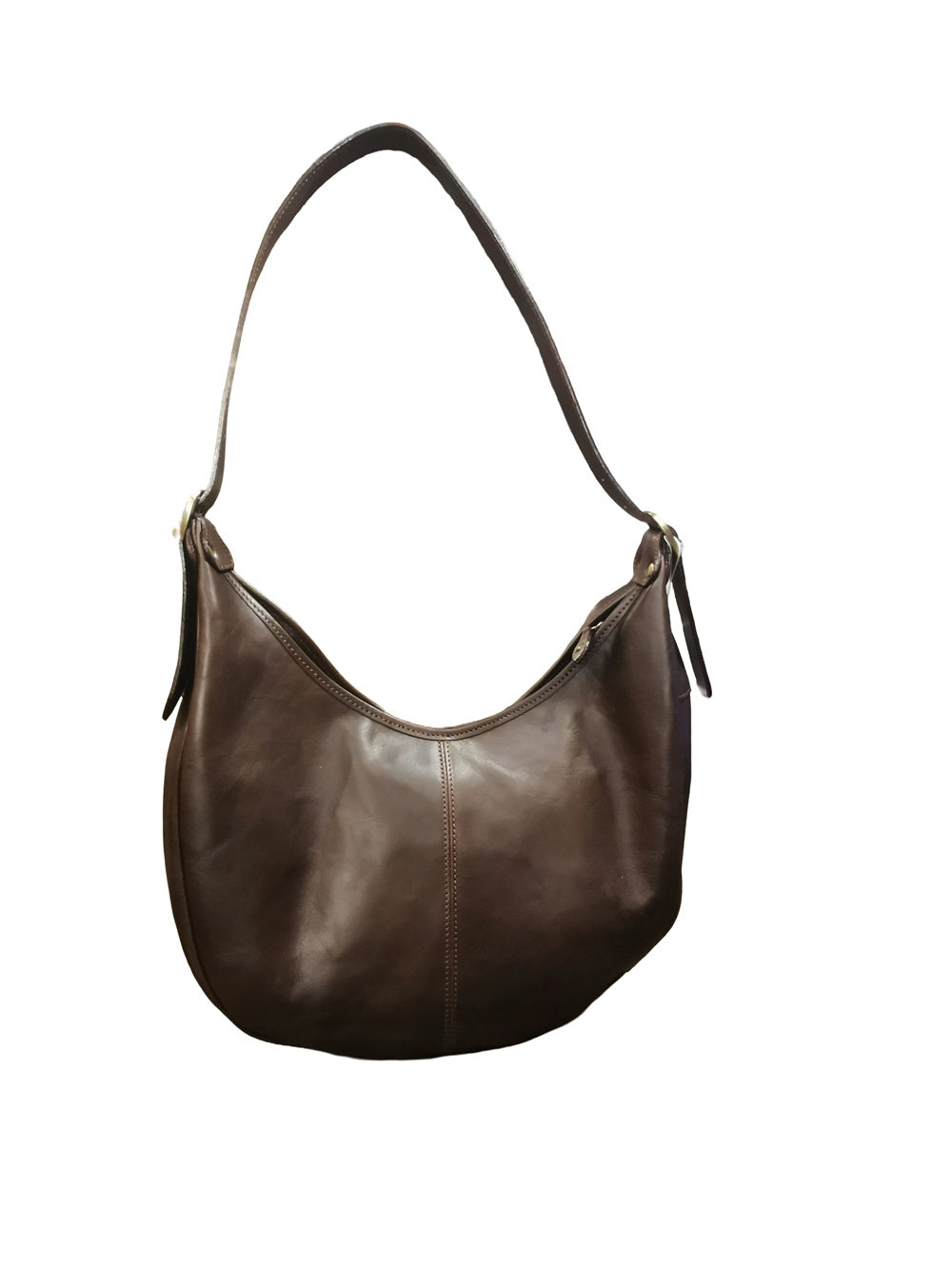 Borsa grande a mezza luna in pelle I Medici 63/2300 Testa di moro