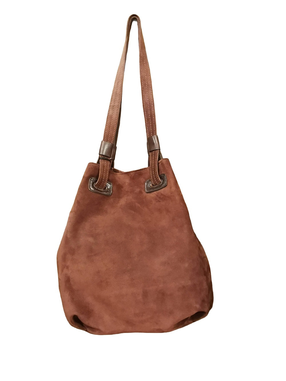 Borsa grande in camoscio con manici Pelletteria Allegrini Filippo 1608CAM Bruciato
