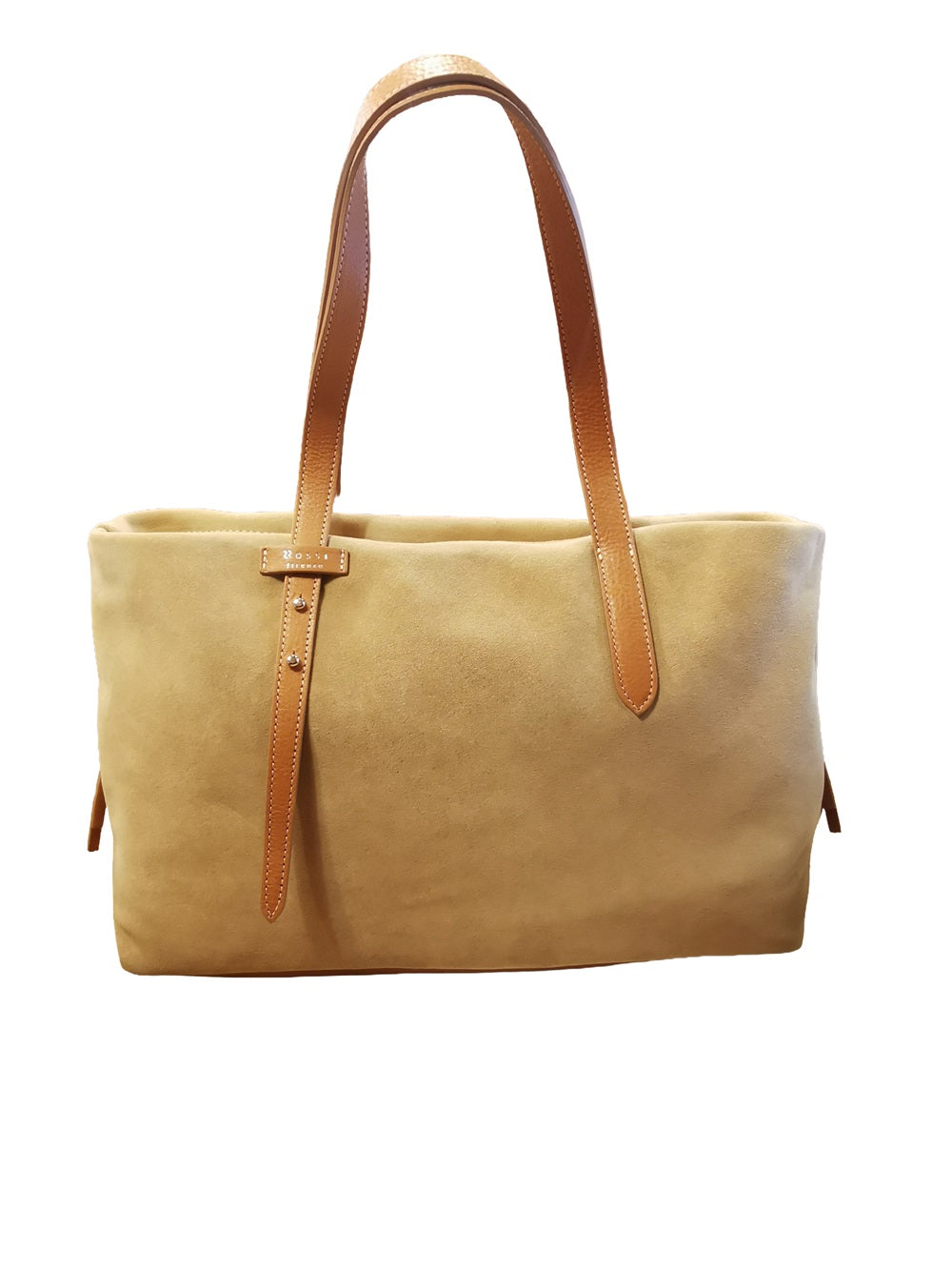 Borsa grande in pelle scamosciata Bruno Rossi C247 Biscotto